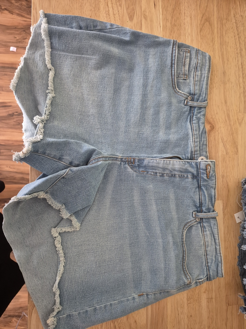 sofia by sofia vergara Light Blue Frayed Hem Denim Shorts